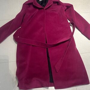Elegant Women's Fuchsia Coat with belt